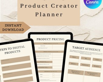 Digital Product Planner PDF, Printable Business Planner, Etsy Seller Planner, Digital Download Planner, Small Business Planner Printable