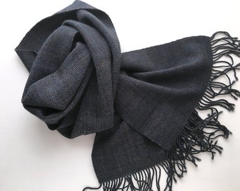 CLEARANCE - Muddy Waters - Handwoven Plaiding Scarf - Merino, Cashmere, Silk