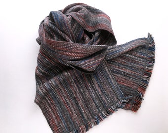 CLEARANCE - Good v Evil - Handwoven Striping Scarf - Merino, Cashmere, Nylon