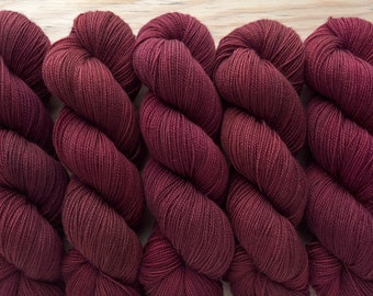 Vintage Burgundy - Staple Fingering - 80/20 SW BFL/Nylon