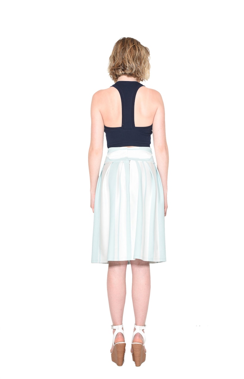 On Sale 60striped Skirt With Braided Belt Etsy