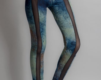 Hand dyed printed legging S , M and L