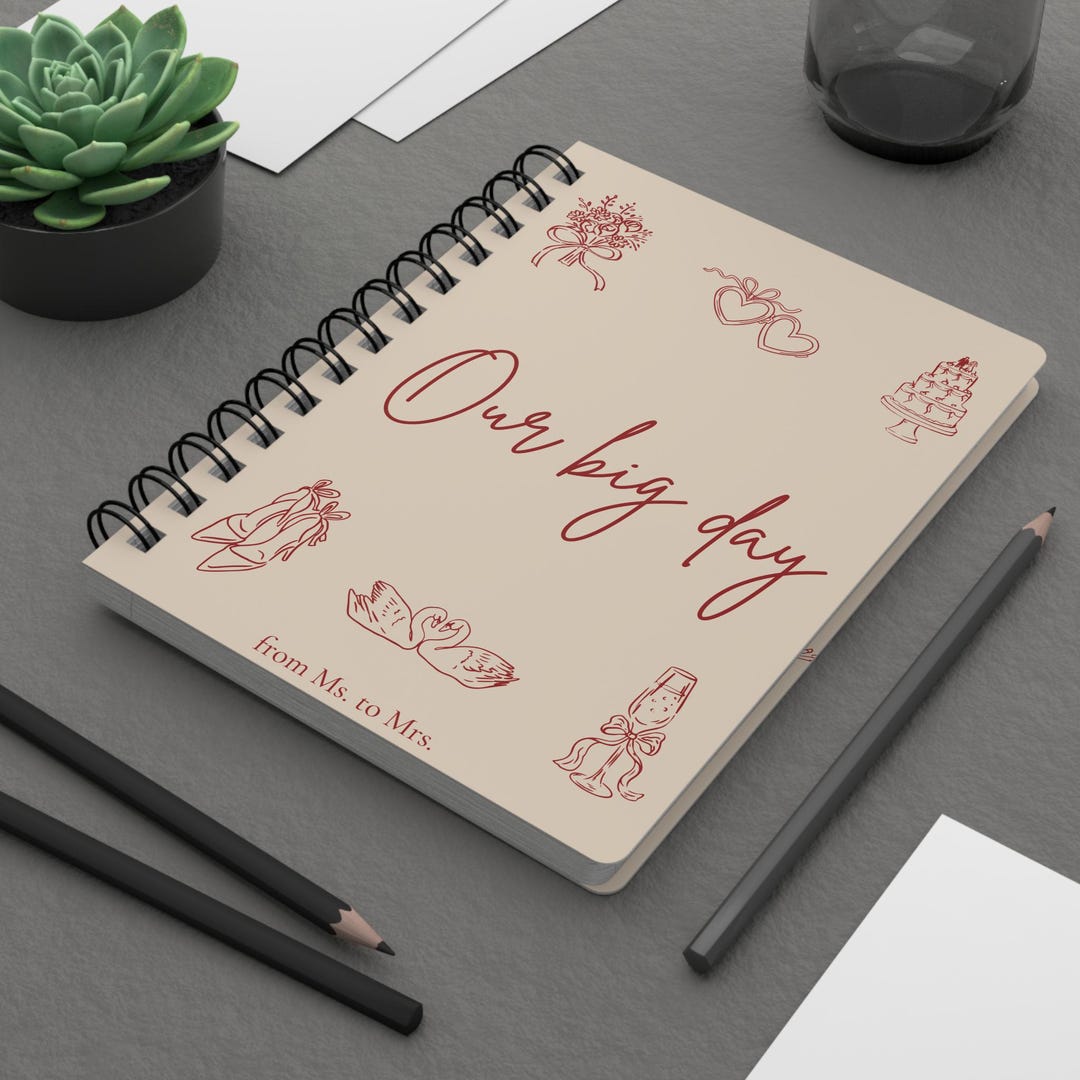 Our Big Day Wedding Spiral Notebook | Bridal Journal, From Ms. to Mrs ...