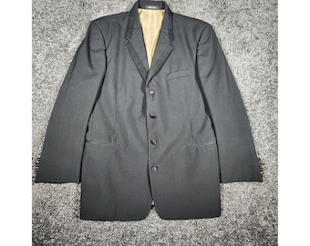 Vintage Chaps Ralph Lauren Tuxedo Jacket 44L Black | Men's Formal Blazer Suit Coat 44 Long | Grosgrain Notch Lapel Made in USA
