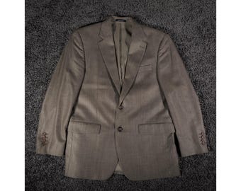 VTG Ralph Lauren Silk Wool Sport Coat 40R Tan Beige Plaid Blazer Canada