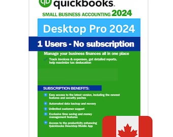 QuickBooks Pro 2024 Canada for Win PC Lifetime