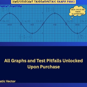 Primary & Reciprocal Trig Graphs Cheat Sheet | MHF4U Grade 12 | Calc 1 University Math | PreCalc Notes | Guided Hints Math Study Guide | PDF