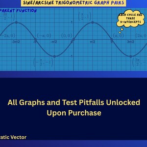 Primary & Inverse Trig Graphs Cheat Sheet | MHF4U Grade 12 | Calc 1 University Math | Pre-Calc Notes | Guided Hints Math Study Guide | PDF