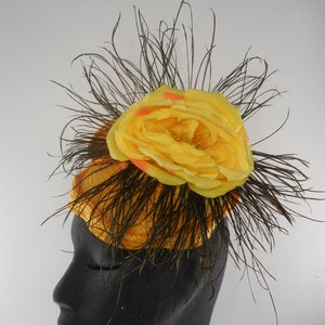 Orange pillbox fascinator