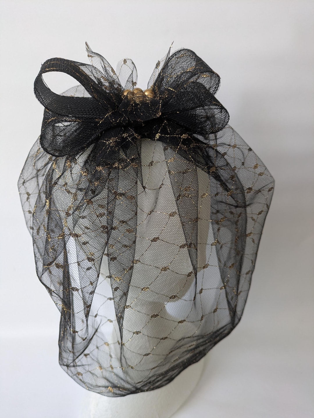 Large Black And Gold Veil With Bow Etsy large-black-and-gold-veil-with-bow-etsy