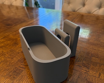 3D Printed Laptop Stand Organizer, Elevated Notebook Holder, Desk Storage Bin