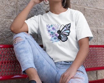 Camiseta "You Matter Butterfly", camiseta floral de concienciación sobre la salud mental.