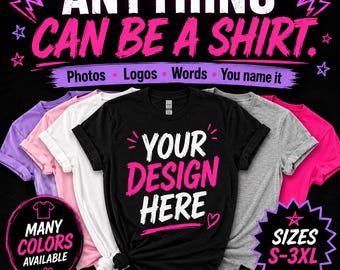Camiseta con foto, logo y texto personalizados, diseño personalizado para subir.