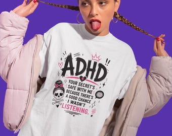Camiseta con TDAH, camiseta con humor neurodivergente, camiseta gráfica con estampado de caos con la que te identificarás.