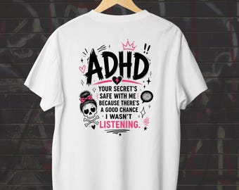 Camiseta con humor sobre TDAH, camiseta gráfica neurodivergente, camiseta con sarcasmo con la que te identificarás
