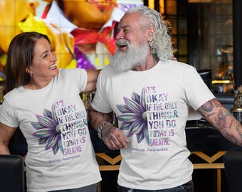 Está bien si lo único que haces hoy es respirar (Camiseta), Camiseta de salud mental, Camiseta de concienciación, Regalo para el autocuidado