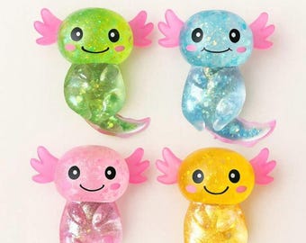 Free Shipping Super Cute Glitter Axolotl Maltese Squishy Slow Rebound Stress Relief Toy, Kids Gift Fidget Sensory Toy for Anxiety Release