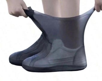Free Shipping Reusable Latex Rain Boots Shoe Covers, Black or White, Waterproof (One Pair) Livesaver USA
