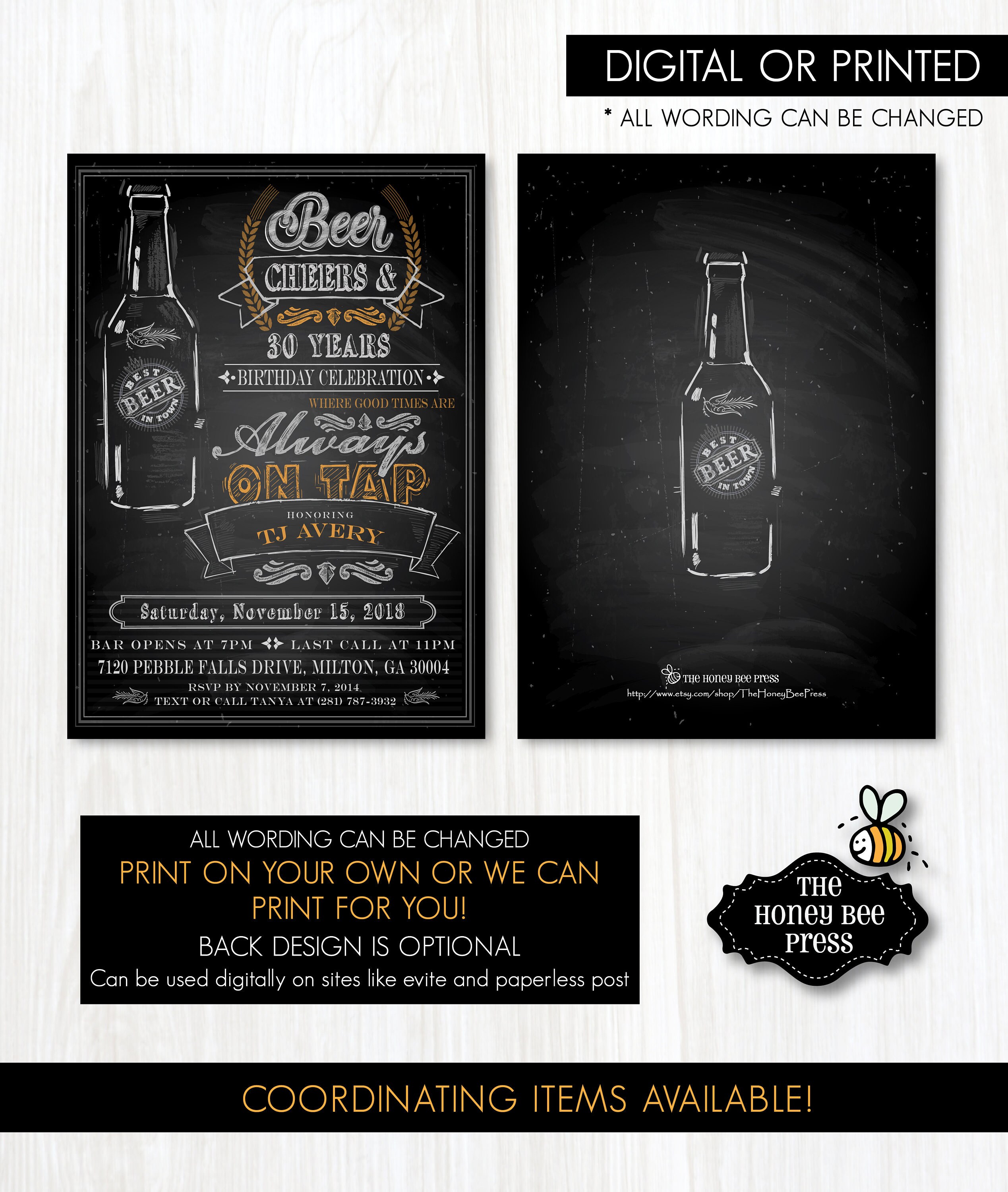 Adult Birthday Invitation Drinking Party Invitation Drink Cheer Beer