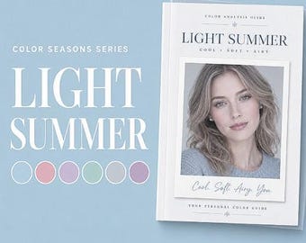 Light Summer Color Analysis Guide | Seasonal Color Palette PDF | Wardrobe Makeup Outfit Colors Printable