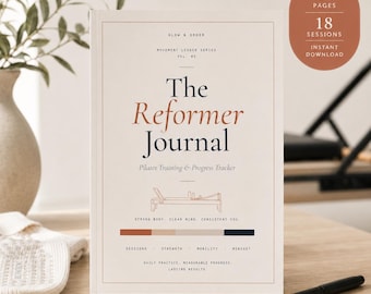Pilates Progress Tracker | Reformer Mat Workout Journal Printable PDF Women 90 Day Fitness Log