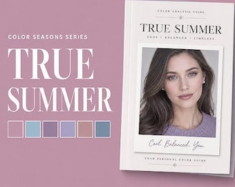 True Summer Color Analysis Guide | Seasonal Color Palette PDF | Wardrobe Makeup Outfit Colors Printable
