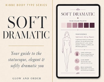 Soft Dramatic Style Guide | Kibbe Body Type PDF Printable Wardrobe Capsule Outfit Formula Women
