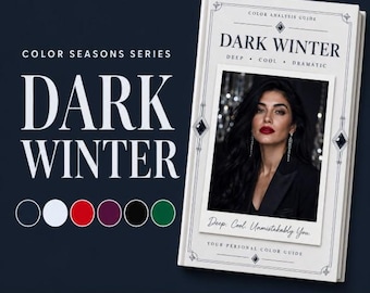 Dark Winter Color Analysis Guide | Seasonal Color Palette PDF | Wardrobe Makeup Outfit Colors Printable