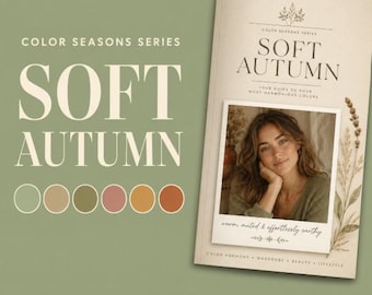 Soft Autumn Color Analysis Guide | Seasonal Color Palette PDF | Wardrobe Makeup Outfit Colors Printable