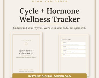 Cycle + Hormone Wellness Tracker | Printable Period, Mood, Energy Journal (Digital Download)