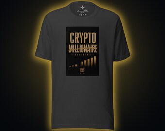 Crypto Millionaire T-Shirt - Manifest The Bag Bitcoin Tee | Web3 Holder Gift | Bull Market Flex Streetwear | CryptoNight Mafia