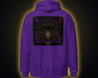 HODL Bitcoin Hoodie - Hold On For Dear Life Crypto Sweatshirt | Web3 Holder Gift | Bull Run Trader Streetwear | CryptoNight Mafia