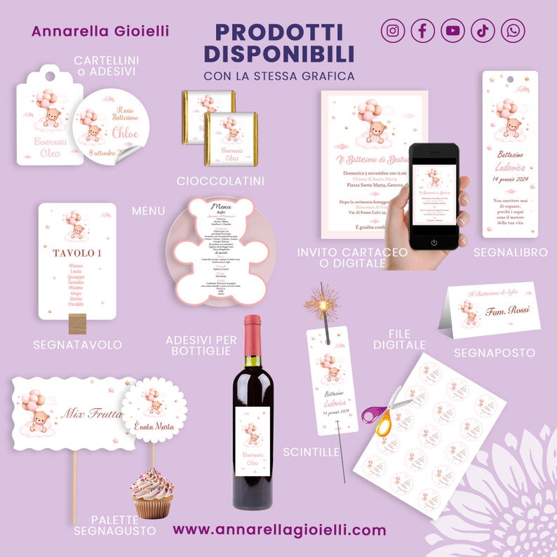 Personalized Tags or Stickers for Favors Baptism Communion Confirmation 10 Pieces 200 gsm Cardstock + Digital PDF File (PLL-01) image 6