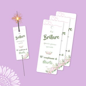 1 Pezzo Tag Scintille Personalizzato, Decorazioni Fai Brillare, Etichette Bomboniere, Matrimoni, Compleanni, Eventi Speciali (FLR-05-SPK)