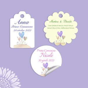 Personalized Tags or Stickers for Favors Baptism Communion Confirmation 10 Pieces 200 gsm Cardstock + Digital PDF File (PLL-01) image 12