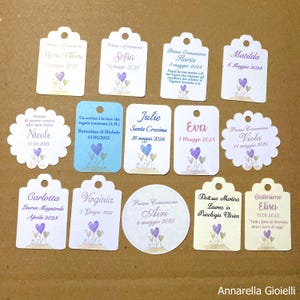 Personalized Tags or Stickers for Favors Baptism Communion Confirmation 10 Pieces 200 gsm Cardstock + Digital PDF File (PLL-01) image 8