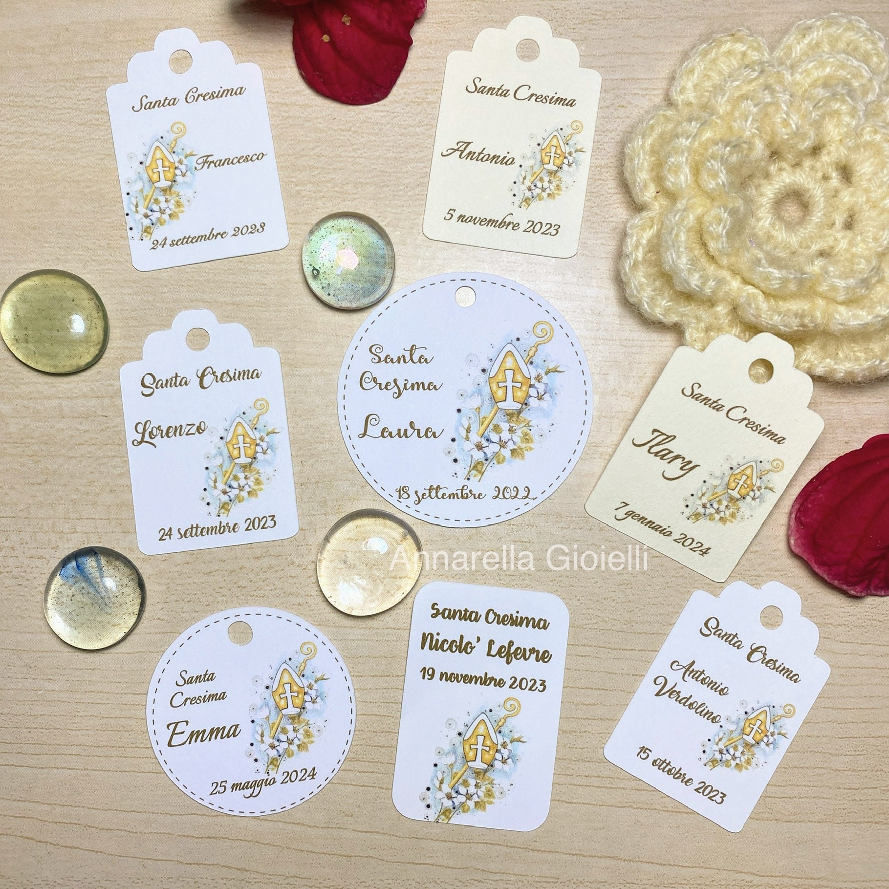 100 Etichette Personalizzate Per Bomboniere E Regali, Formato 4x4 Cm, Cartoncino Di Qualità, Scritta "Un Dolce Fino A Una Nuova Beginning" - 4