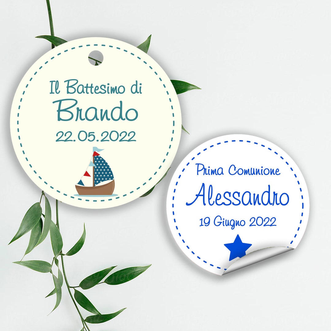 Bigliettini Battesimo "Icon Blu E Bianco" Personalizzati - Foto 8
