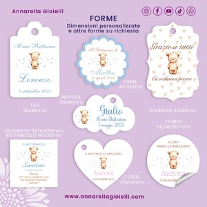 Personalized Tags or Stickers for Favors Baptism Communion Confirmation 10 Pieces 200 gsm Cardstock + Digital PDF File (PLL-01) image 3