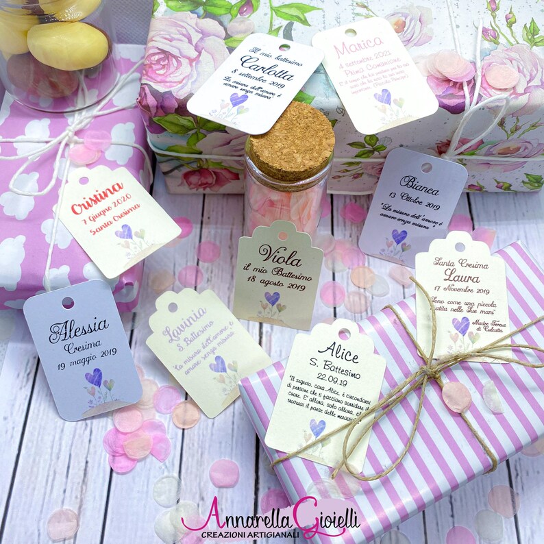 Personalized Tags or Stickers for Favors Baptism Communion Confirmation 10 Pieces 200 gsm Cardstock + Digital PDF File (PLL-01) image 11