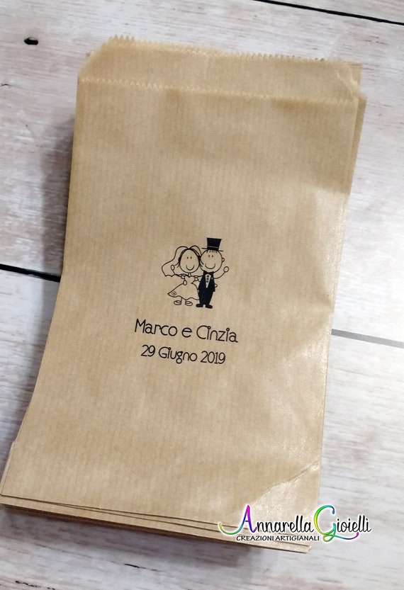 10 Pezzi SACCHETTI Confettata Personalizzati Carta KRAFT | Etsy Singapore