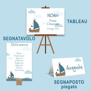 TABLEAU, Segnatavolo, Segnaposto, Barca, Battesimo, Prima Comunione, Matrimonio, Nozze, Party Kit, bomboniera (TABLEAU BARCA)