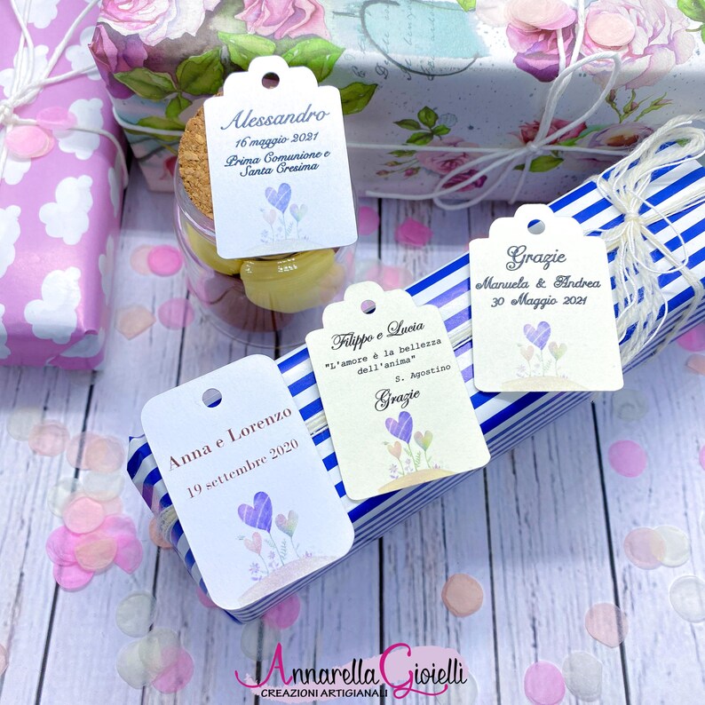 Personalized Tags or Stickers for Favors Baptism Communion Confirmation 10 Pieces 200 gsm Cardstock + Digital PDF File (PLL-01) image 19