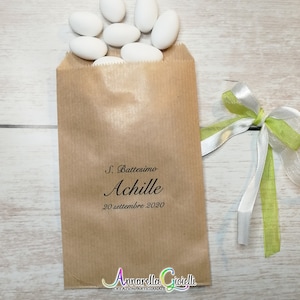 10 pezzi SACCHETTI confettata personalizzati, carta KRAFT,10x16 cm, avana, bustine carta, sacchetti carta confetti, confettata