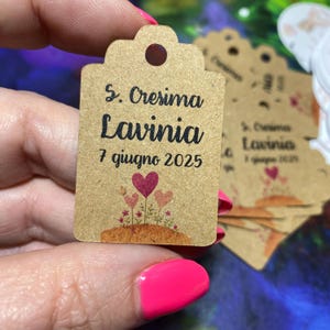 Personalized Tags or Stickers for Favors Baptism Communion Confirmation 10 Pieces 200 gsm Cardstock + Digital PDF File (PLL-01) image 14