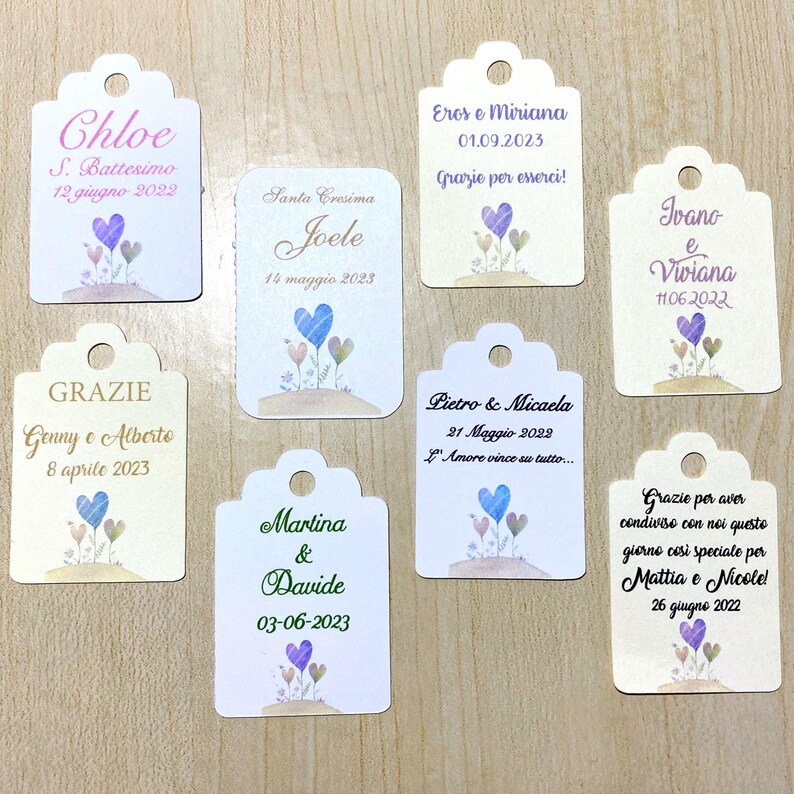 Personalized Tags or Stickers for Favors Baptism Communion Confirmation 10 Pieces 200 gsm Cardstock + Digital PDF File (PLL-01) image 18