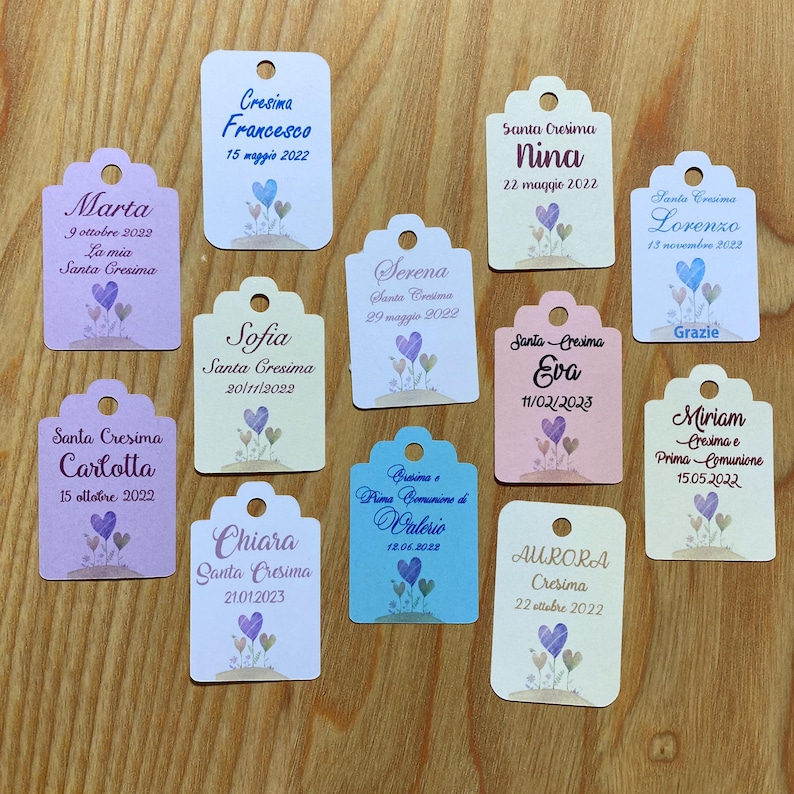 Personalized Tags or Stickers for Favors Baptism Communion Confirmation 10 Pieces 200 gsm Cardstock + Digital PDF File (PLL-01) image 20