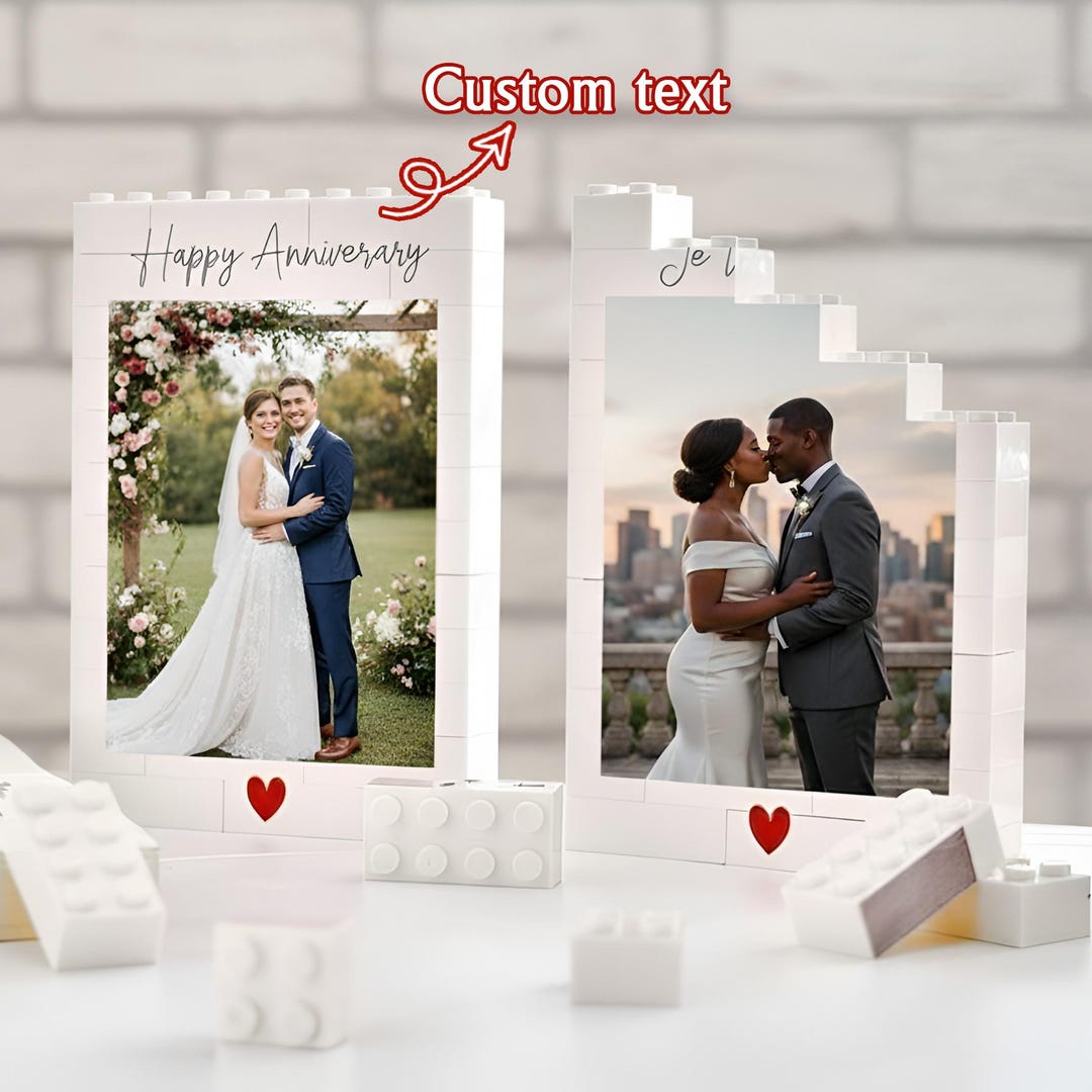 Personalized Wedding Photo Building Block, Custom Brick Picture Frame ...