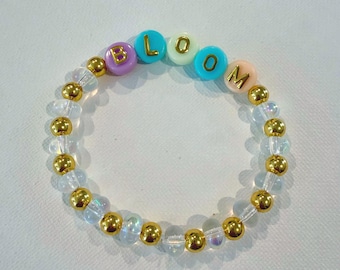 Bloom Bracelet | Gold & Iridescent Beaded Bracelet | Feminine Colorful Jewelry