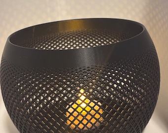 bougeoir moderne en treillis | Décoration d'intérieur imprimée en 3D | Lanterne lumineuse LED | Décoration gothique minimaliste | Éclairage d'ambiance